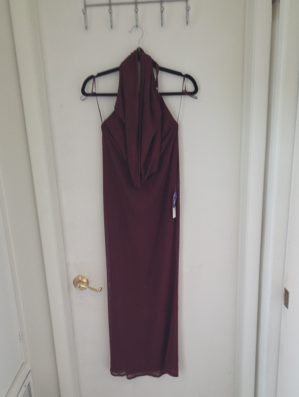 Windsor Sleeveless Cowl Neck Maxi Dress in Burgundy